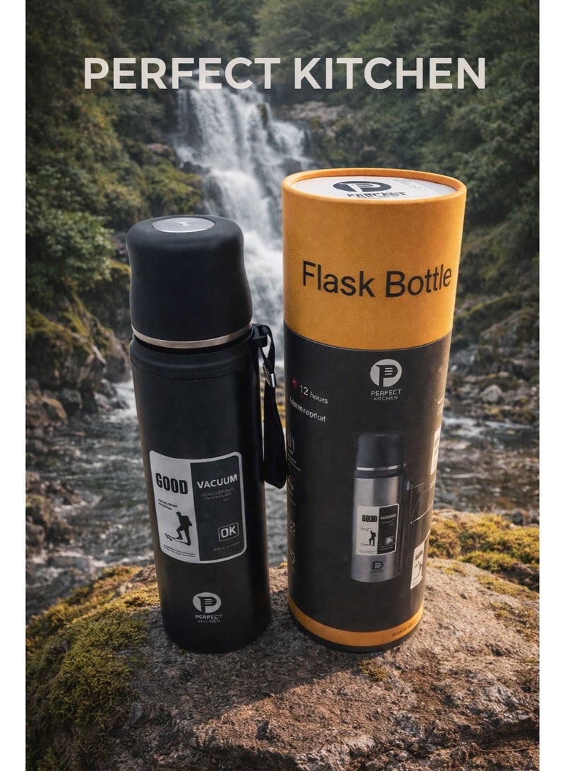 بيرفكت كيتشن قارورة حافظة للحرارة حتى 12 ساعه ستانلس ستيل 1000مل أسود - Image 4